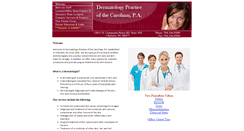 Desktop Screenshot of dermatologypracticenc.com